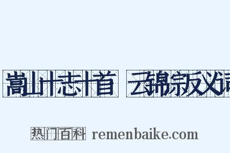 嵩山十志十首·云锦淙反义词是什么意思的图片